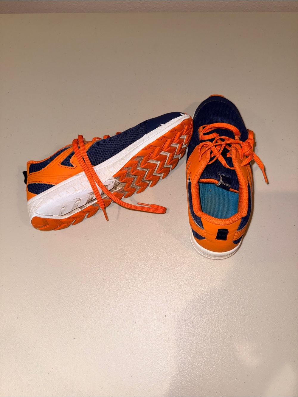 Saucony Orange and Navy Kids Athletic Shoes